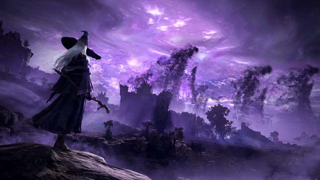 Recluse stares out at a magical landscape.