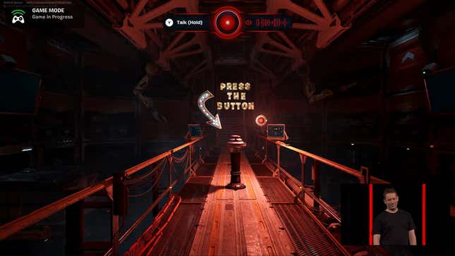 A red button to press.
